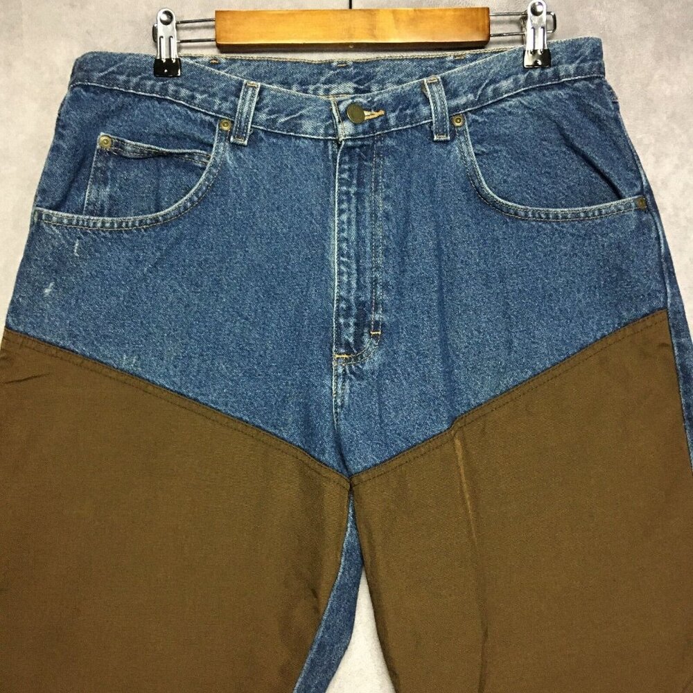 Wrangler Mens Nylon Leg Field‎ Blue Jeans size 34x30 Denim Brush Work Pants